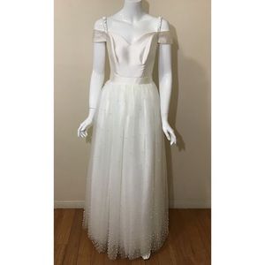 B Darlin pearl tulle skirt formal gown dress